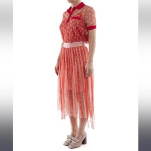 PINKO Nervoso contrasting insert lace skirt tulle boho trendy
